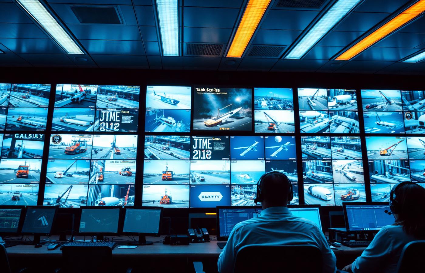 Security operations center monitoring wall